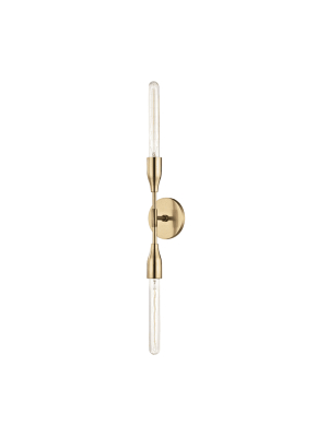 Tara 2 Light Wall Sconce - Aged Brass