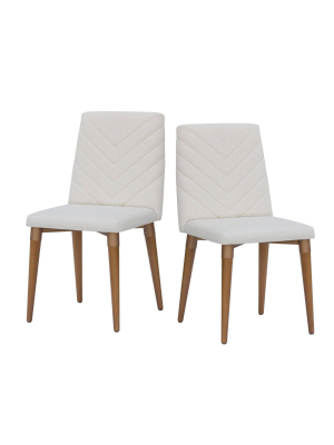 Set Of 2 Utopia Chevron Dining Chair - Manhattan Comfort