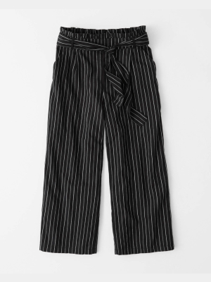 Cropped Paperbag Waist Pants