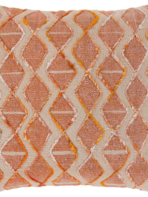 Peyton Pillow Coral/beige/bright Orange