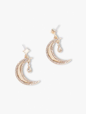 Crescent Moon Drop Earrings