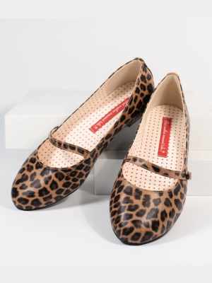 B.a.i.t. Leopard Leatherette Secret Ballet Flats