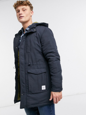 Only & Sons Parka With Hood In Navy