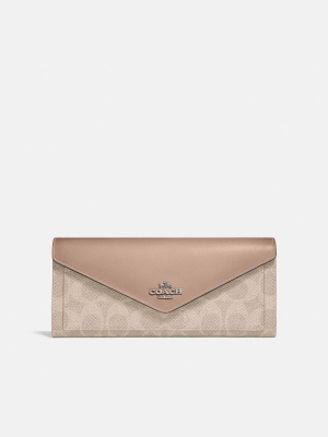 Soft Wallet In Colorblock Signature Canvas