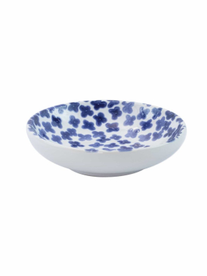 Vietri Viva Santorini Flower Condiment Bowl - Blue & White