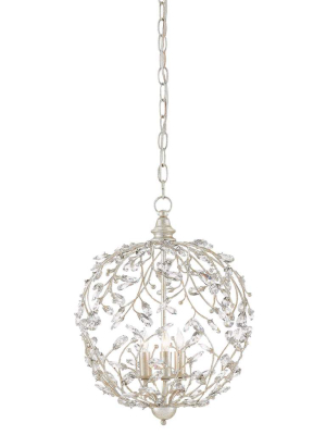 Crystal Bud Silver Orb Chandelier