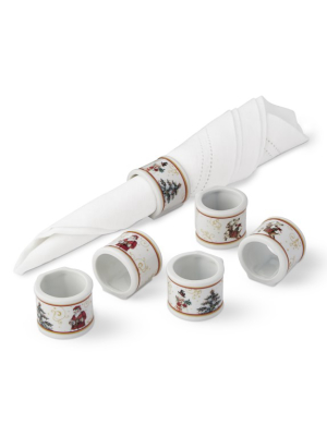 Twas The Night Before Christmas Napkin Rings, Set Of 6