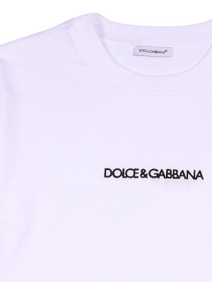 Dolce & Gabbana Kids Logo Embroidered Long Sleeve T-shirt