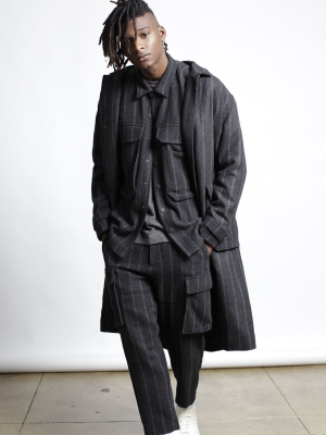 Honore Chalk Stripe Woven Coat