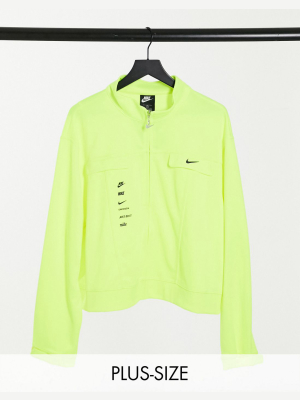 Nike Plus Swoosh Track Jacket In Fluro Green