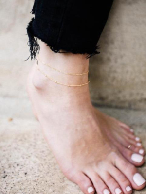 May Martin <br> Double Strand Link Chain Anklet