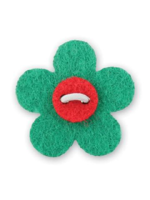 Flower Lapel Pin - Nicklaus Green With Portsalon Red