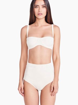 Nina Underwire Bandeau Strap Bikini Top - Off White