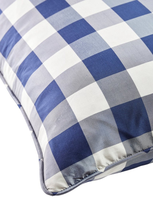 Silk Check Pillow In Royal