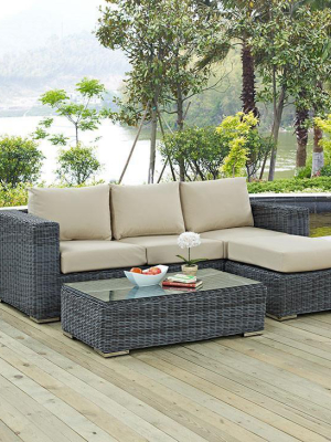 Santa Maria 3 Piece Outdoor Patio Sunbrella Sectional Set