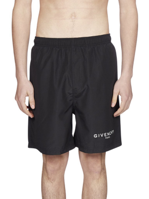 Givenchy Logo Print Swim Shorts