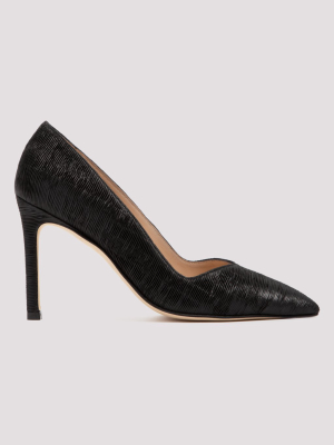 Stuart Weitzman Embossed Pointed Toe Pumps