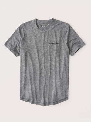 Air Knit Curved Hem Logo Tee