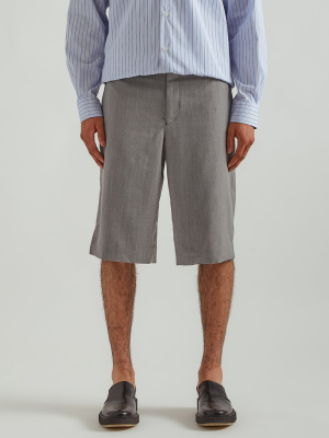 Wool Serge Shorts In Gray