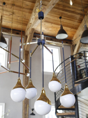 1950's Italian Ceiling Lamp With Glass Globes In The Style Of Stilnovo