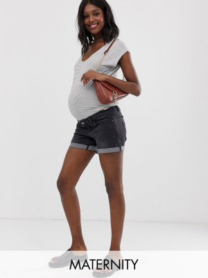 Bandia Maternity Roll Hem Short With Removable Band