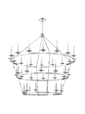 Hudson Valley Lighting Allendale 36-bulb Chandelier - Polished Nickel