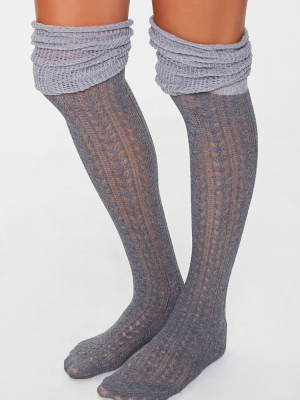 Pointelle Knit Knee-high Socks