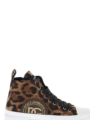 Dolce & Gabbana Leopard Print High-top Sneakers