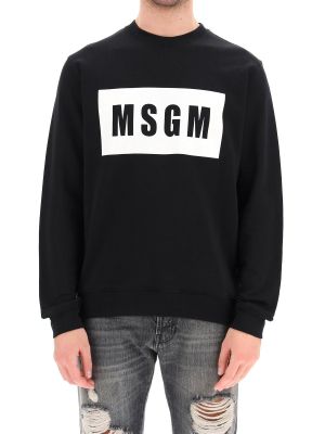 Msgm Logo Box Printed Sweatshirt