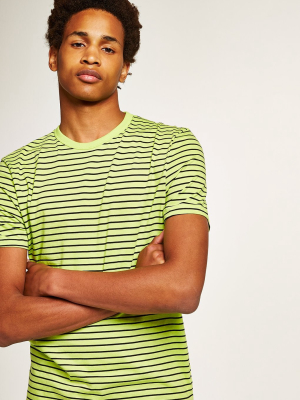 Lime Green Slim Stripe T-shirt