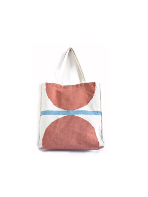 Orange Half Circle Tote Bag