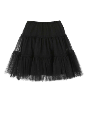 Redvalentino Point D'esprit Tulle Mini Skirt