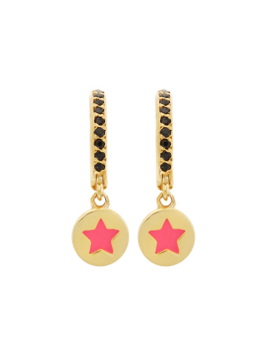 Enamel Star Midi Hoops