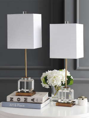 Set Of 2 Zayne Table Lamps (includes Led Light Bulb) Clear/brass/gold - Safavieh