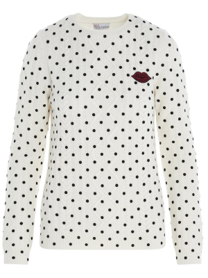 Redvalentino Polka Dot Logo Patch Sweater