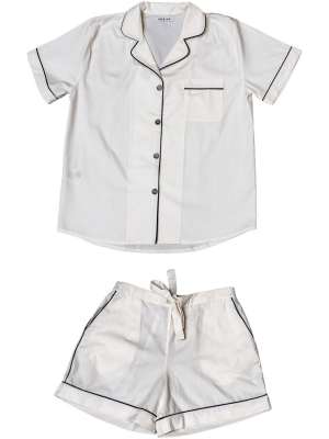 Women's White Classic Short Pajama Set