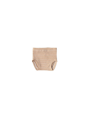 Quincy Mae Ribbed Bloomer - Walnut Stripe