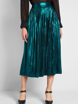 My Time To Shine Metallic Midi Skirt