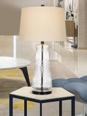 29" Glass Table Lamp Clear - Cresswell Lighting