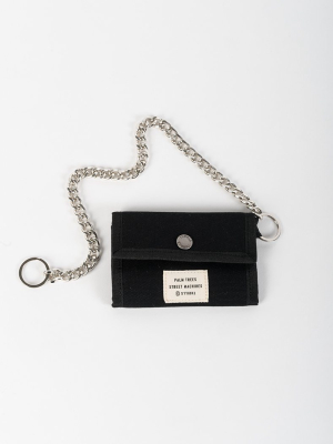 Waxed Chain Wallet - Black