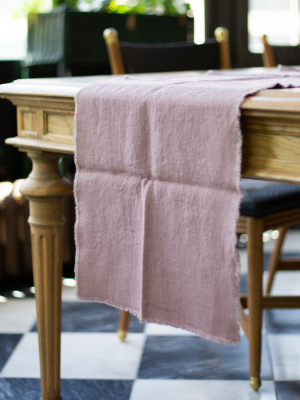 Ashes Linen Table Runner With Fringe