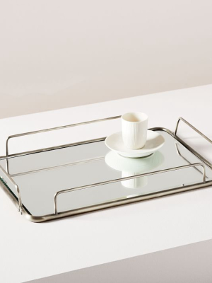 Fishs Eddy Gilded Cafe Mirror Trays - Polished Nickel