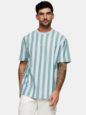Green And Blue Mcmx Stripe T-shirt
