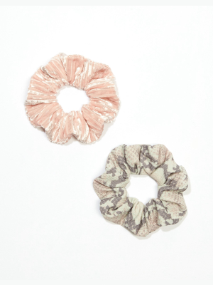 Aeo Snake + Velvet Scrunchies 2-pack