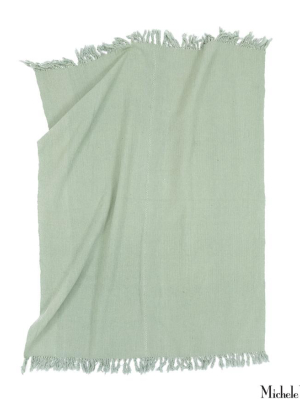 Flor De Algodon Mint Green Throw Blanket