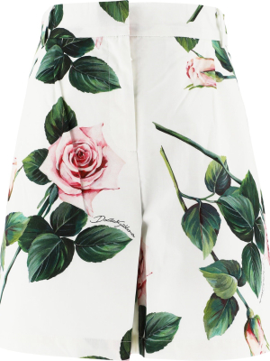 Dolce & Gabbana Kids Rose Printed Shorts