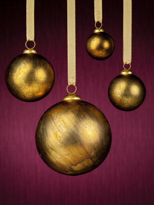 Rustic Metallic Ornament - Gold