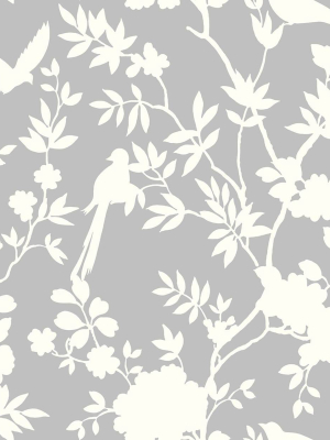 Mono Toile Peel-and-stick Wallpaper In Harbor Mist From The Luxe Haven Collection By Lillian August