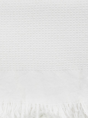 Khadi & Co. White Waffle Bath Towel