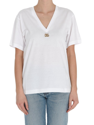 Dolce & Gabbana Dg Logo V-neck T-shirt